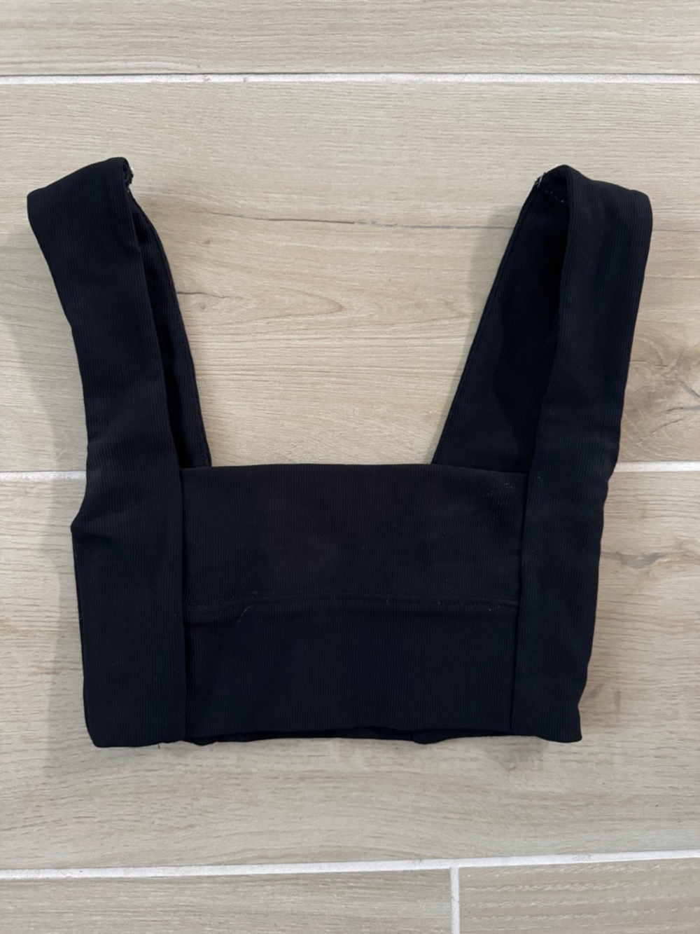 White Fox Boutique Black Ribbed Square Neck Crop Top